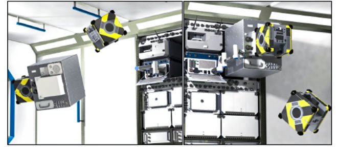 Technicians integrating hardware inside a clean room facility